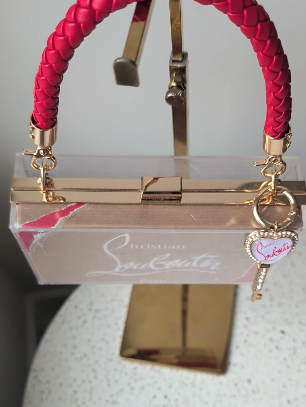 Upcycled Spiked Out Christian Louboutin Paper Shopping Bag Novelty Clutch